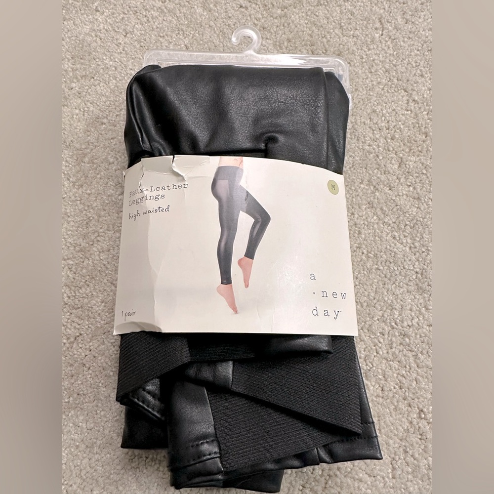 Faux leather leggings size medium